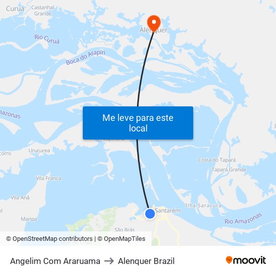 Angelim Com Araruama to Alenquer Brazil map