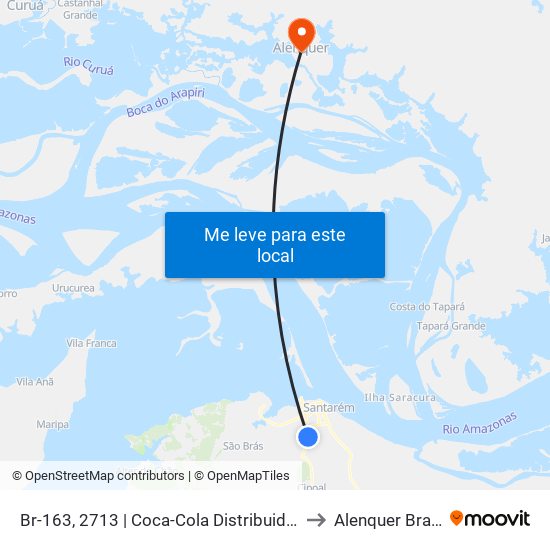 Br-163, 2713 | Coca-Cola Distribuidora to Alenquer Brazil map