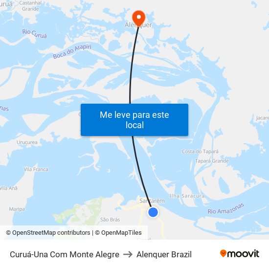 Curuá-Una Com Monte Alegre to Alenquer Brazil map