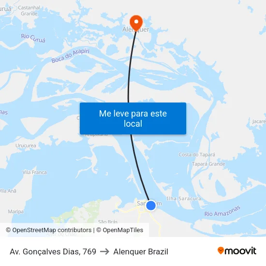 Av. Gonçalves Dias, 769 to Alenquer Brazil map