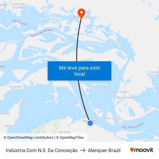 Indústria Com N.S. Da Conceição to Alenquer Brazil map