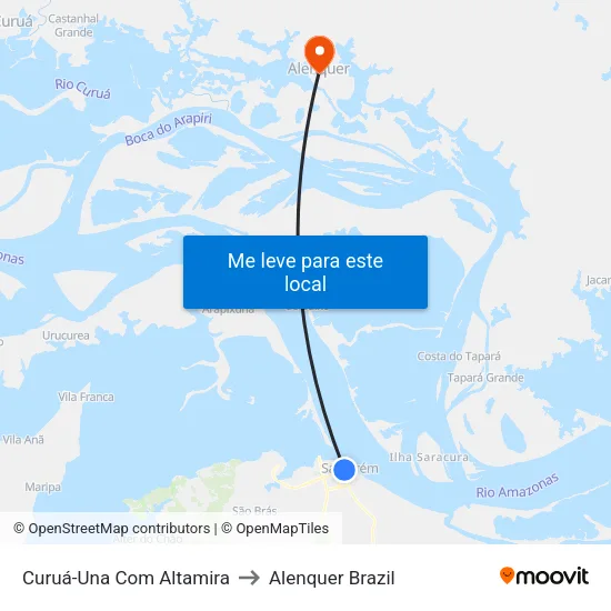 Curuá-Una Com Altamira to Alenquer Brazil map