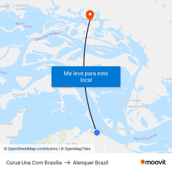 Curuá-Una Com Brasília to Alenquer Brazil map