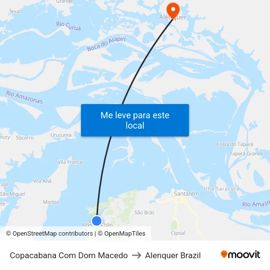 Copacabana Com Dom Macedo to Alenquer Brazil map