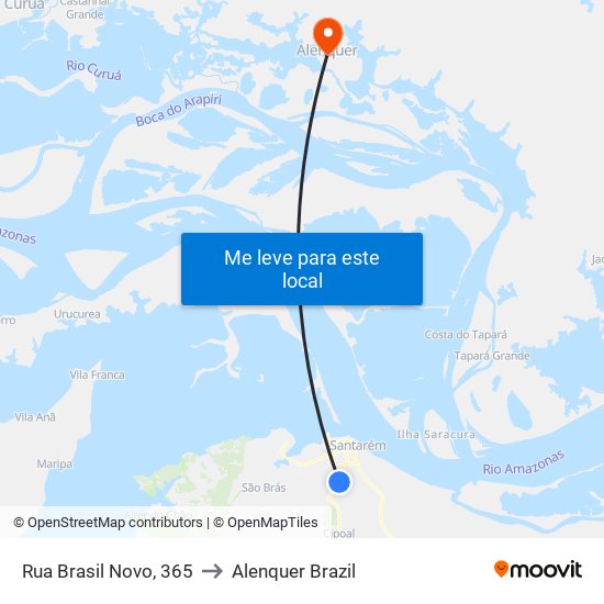 Rua Brasil Novo, 365 to Alenquer Brazil map