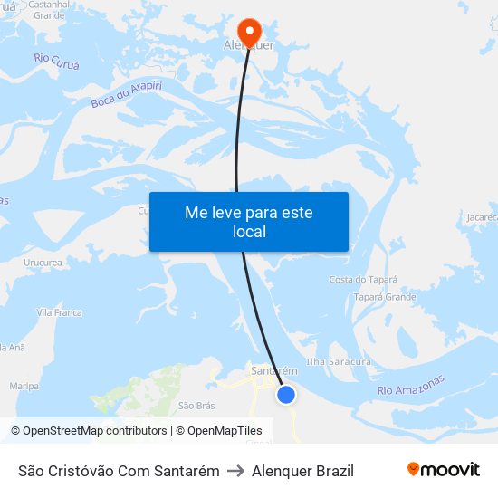 São Cristóvão Com Santarém to Alenquer Brazil map