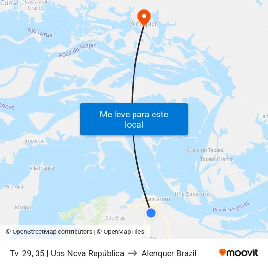Tv. 29, 35 | Ubs Nova República to Alenquer Brazil map