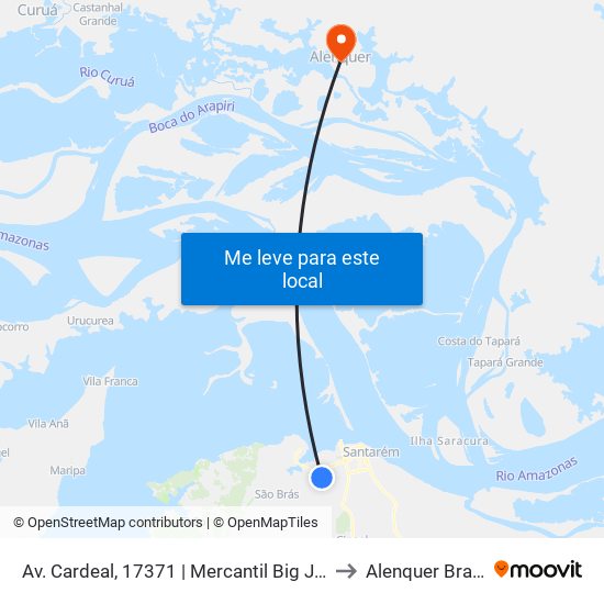 Av. Cardeal, 17371 | Mercantil Big Jóia to Alenquer Brazil map