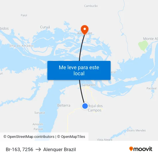 Br-163, 7256 to Alenquer Brazil map