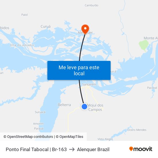 Ponto Final Tabocal | Br-163 to Alenquer Brazil map