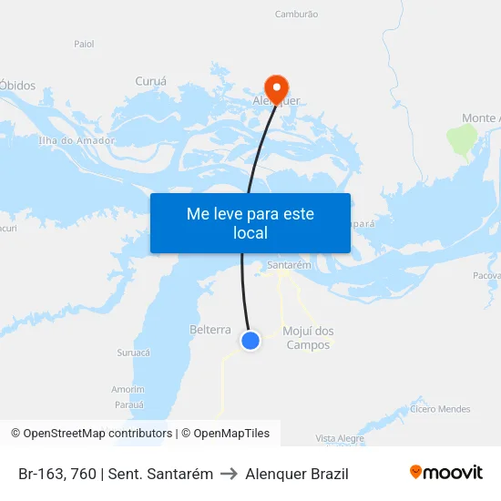 Br-163, 760 | Sent. Santarém to Alenquer Brazil map