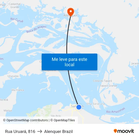 Rua Uruará, 816 to Alenquer Brazil map