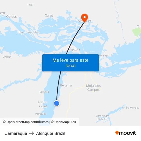 Jamaraquá to Alenquer Brazil map
