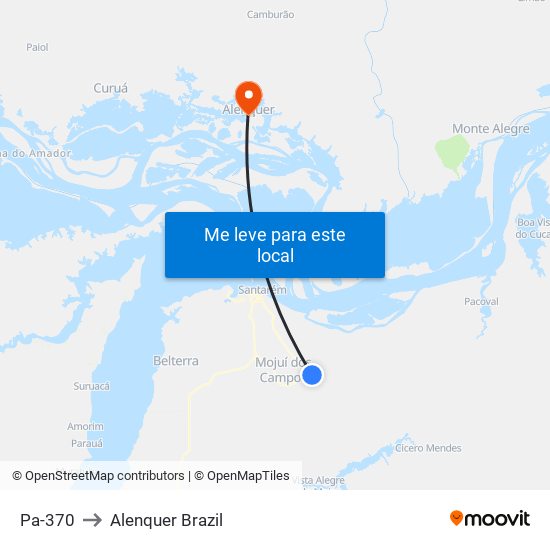 Pa-370 to Alenquer Brazil map