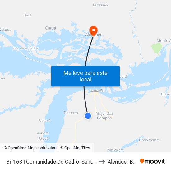 Br-163 | Comunidade Do Cedro, Sent. Belterra to Alenquer Brazil map