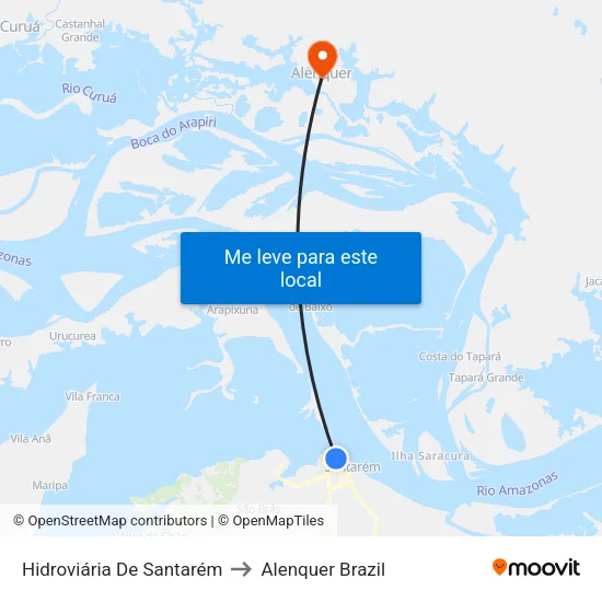 Hidroviária De Santarém to Alenquer Brazil map
