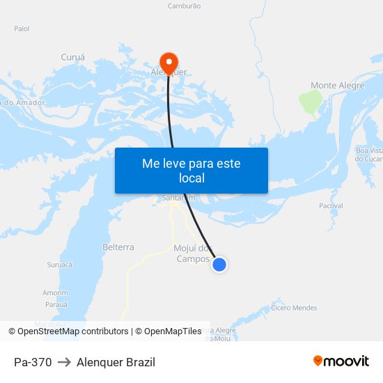 Pa-370 to Alenquer Brazil map