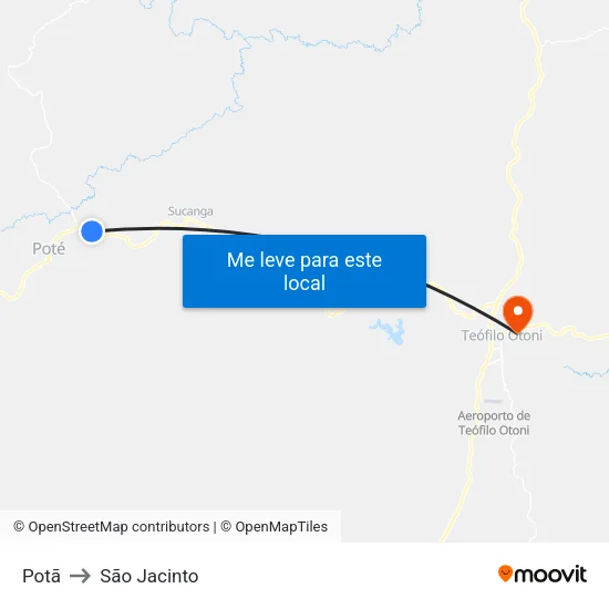 Potã to São Jacinto map