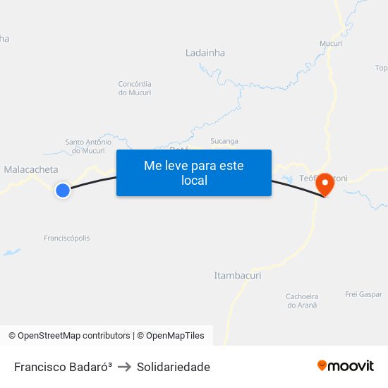Francisco Badaró³ to Solidariedade map