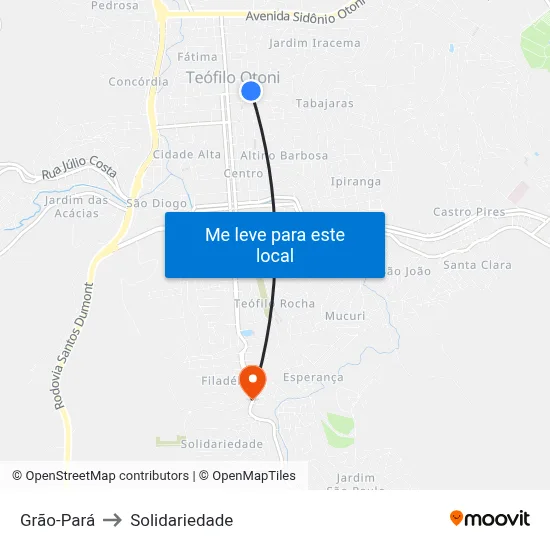 Grão-Pará to Solidariedade map