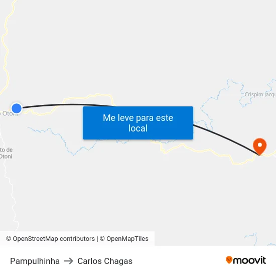 Pampulhinha to Carlos Chagas map