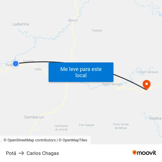 Potã to Carlos Chagas map