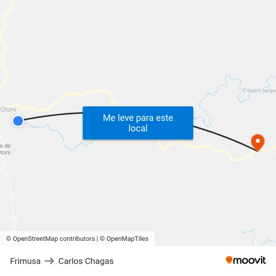 Frimusa to Carlos Chagas map