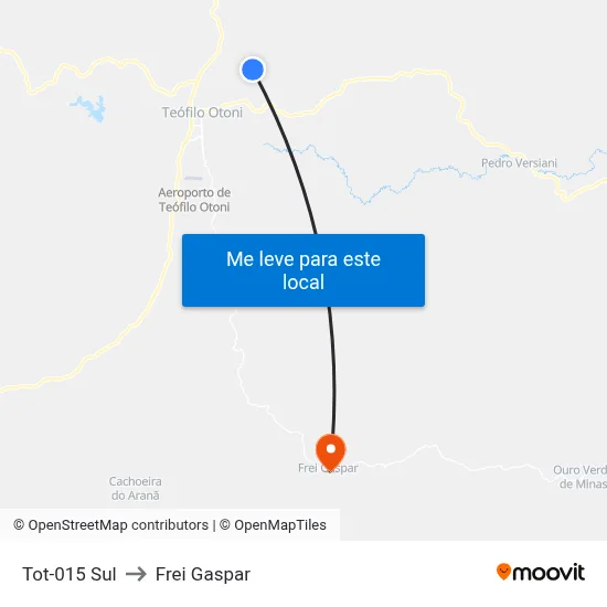 Tot-015 Sul to Frei Gaspar map