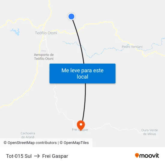 Tot-015 Sul to Frei Gaspar map