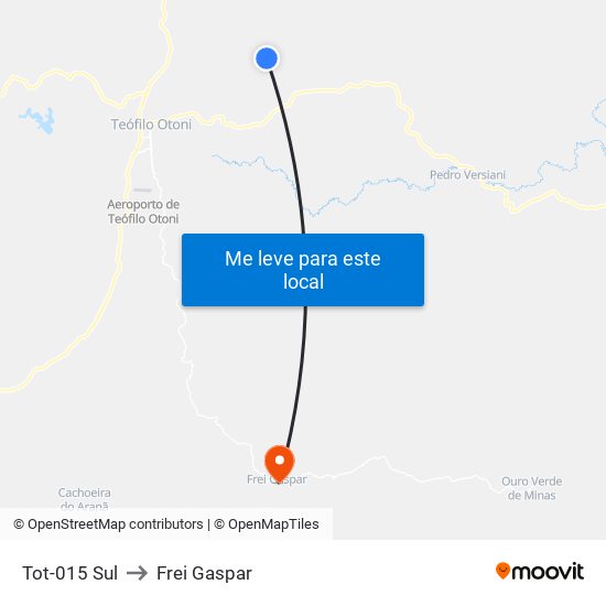 Tot-015 Sul to Frei Gaspar map