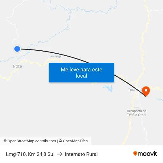 Lmg-710, Km 24,8 Sul to Internato Rural map