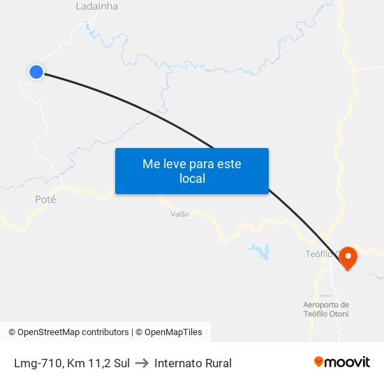 Lmg-710, Km 11,2 Sul to Internato Rural map