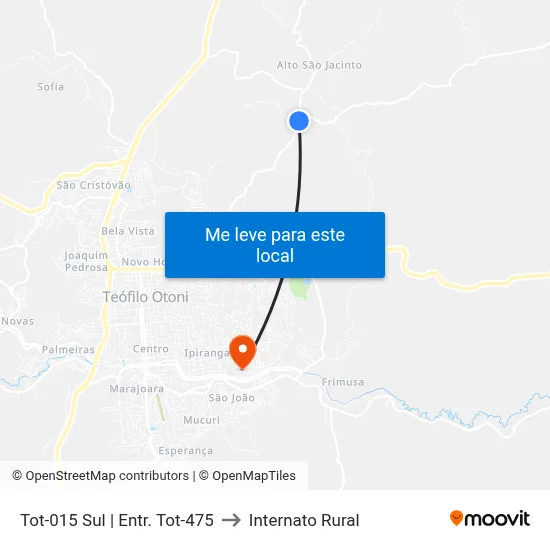 Tot-015 Sul | Entr. Tot-475 to Internato Rural map