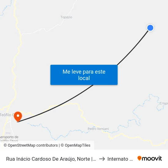 Rua Inácio Cardoso De Araújo, Norte | Volta Bala to Internato Rural map