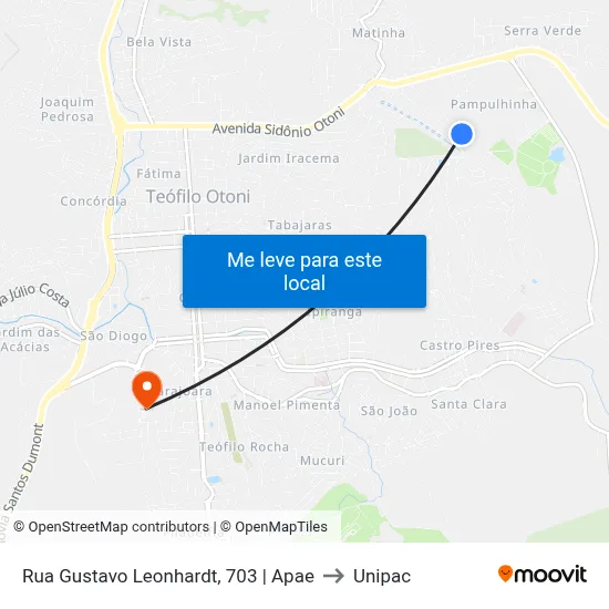Rua Gustavo Leonhardt, 703 | Apae to Unipac map