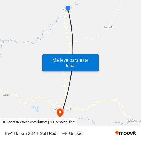 Br-116, Km 244,1 Sul | Radar to Unipac map