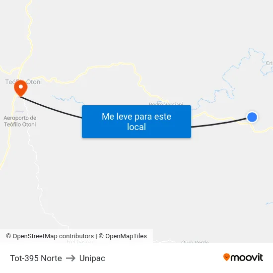 Tot-395 Norte to Unipac map