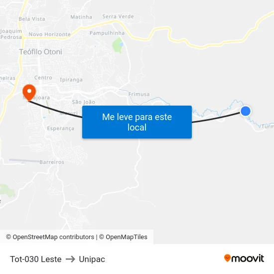 Tot-030 Leste to Unipac map
