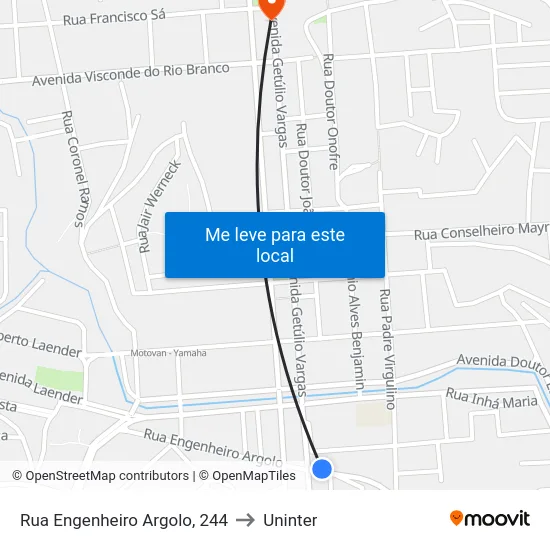 Rua Engenheiro Argolo, 244 to Uninter map