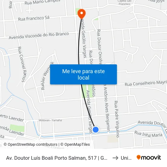 Av. Doutor Luís Boali Porto Salman, 517 | Galeria Destak to Uninter map