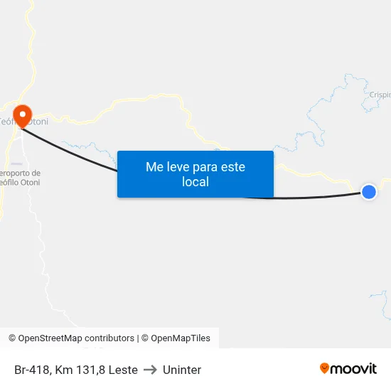Br-418, Km 131,8 Leste to Uninter map