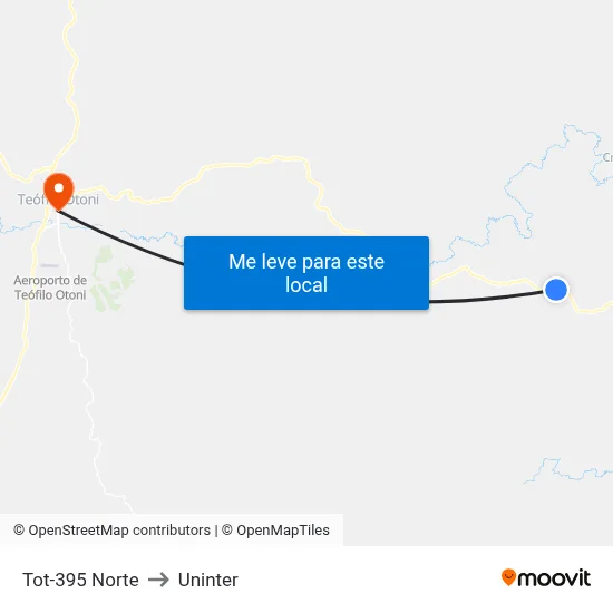 Tot-395 Norte to Uninter map