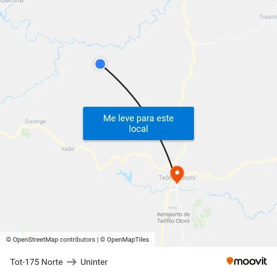 Tot-175 Norte to Uninter map