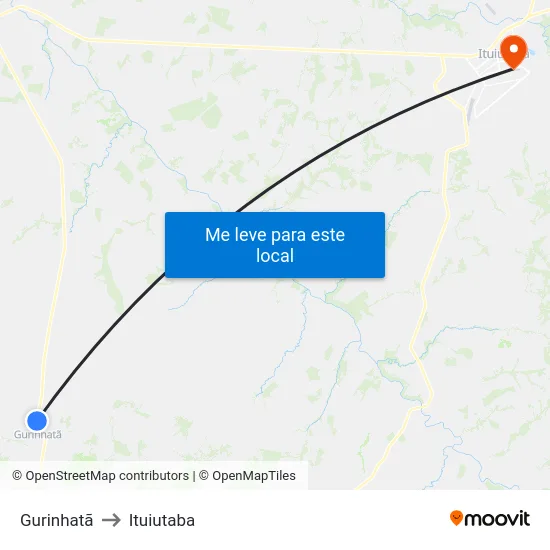 Gurinhatã to Ituiutaba map