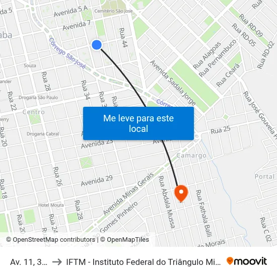 Av. 11, 345 to IFTM - Instituto Federal do Triângulo Mineiro map