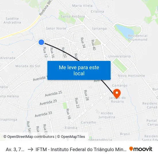 Av. 3, 717 to IFTM - Instituto Federal do Triângulo Mineiro map