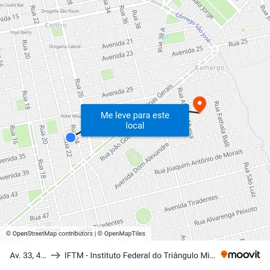 Av. 33, 474 to IFTM - Instituto Federal do Triângulo Mineiro map