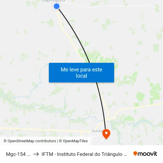 Mgc-154 Sul to IFTM - Instituto Federal do Triângulo Mineiro map
