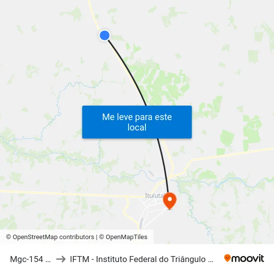 Mgc-154 Sul to IFTM - Instituto Federal do Triângulo Mineiro map