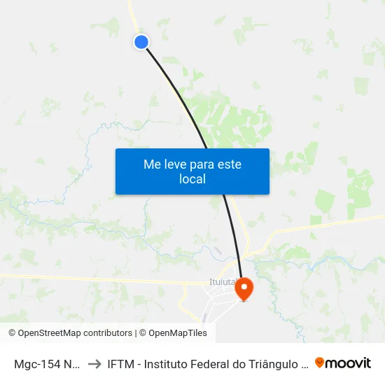 Mgc-154 Norte to IFTM - Instituto Federal do Triângulo Mineiro map